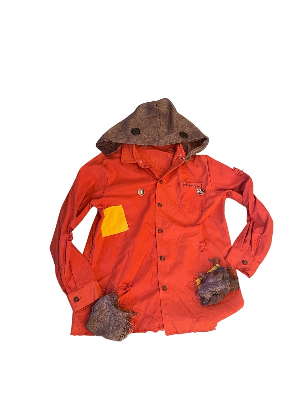 Halloween Kids Red Scarecrow Hooded Costume Jacket